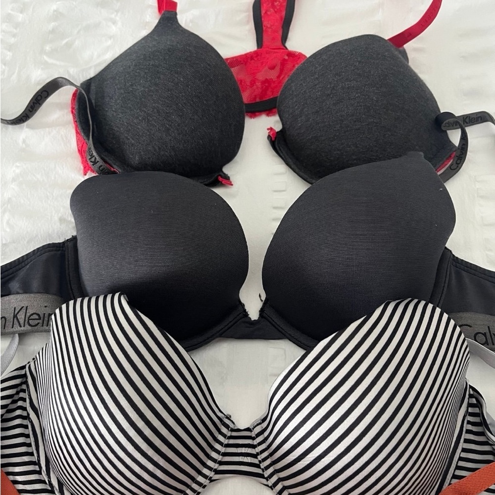 Victoria's Secret  and Calvin Klein Black and White Striped Bra